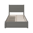 Pemberly Row Wood Full Bed with Footboard and 2 Drawers in Gray