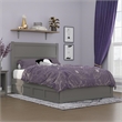Pemberly Row Wood Full Bed with Footboard and 2 Drawers in Gray