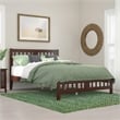 Pemberly Row Contemporary Wood Queen Bed with Footboard in Walnut