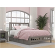 Pemberly Row Wood Full Bed with Footboard and 2 Drawers in Gray