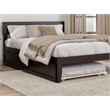 Pemberly Row Solid Wood Modern Twin Size Panel Trundle in Espresso