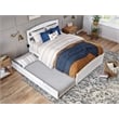 Pemberly Row Solid Wood Queen Traditional Bed w/ Twin XL Trundle in White