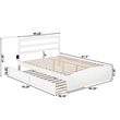 Pemberly Row Solid Wood Queen Traditional Bed w/ Twin XL Trundle in White