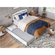 Pemberly Row Modern Solid Wood Full Bed with Twin Trundle in White