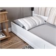 Pemberly Row Modern Solid Wood Full Bed with Twin Trundle in White