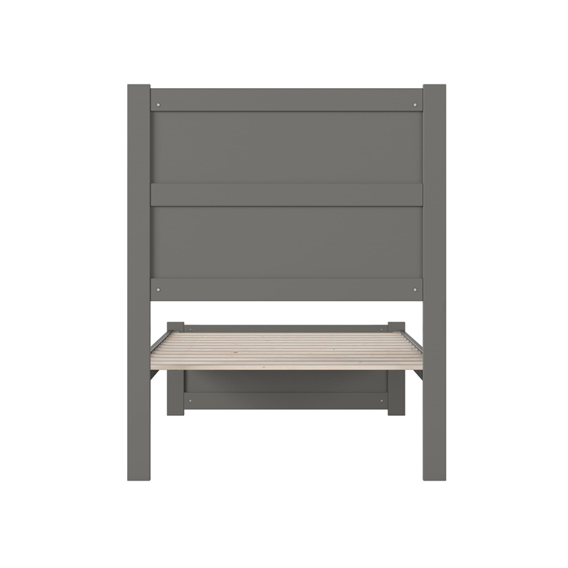 Pemberly Row Queen Solid Wood Bed with Footboard with USB Charger in Espresso