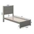 Pemberly Row Queen Solid Wood Bed with Footboard with USB Charger in Espresso
