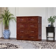 Pemberly Row Twin XL Solid Wood Modern Murphy Bed Chest with Mattress in Walnut