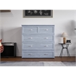 Pemberly Row Twin XL Solid Wood Murphy Bed Chest with Mattress - Driftwood