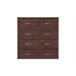 Pemberly Row Twin XL Solid Wood Murphy Bed Chest with Mattress Burnt Amber