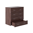 Pemberly Row Twin XL Solid Wood Murphy Bed Chest with Mattress Burnt Amber