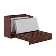 Pemberly Row Murphy Modern Solid Wood Full Bed Chest with Mattress in Walnut