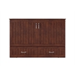 Pemberly Row Murphy Modern Solid Wood Full Bed Chest with Mattress in Walnut