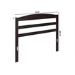 Pemberly Row Arched Horizontal Slat Solid Wood Headboard Full in Espresso