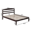 Pemberly Row Solid Wood Queen Platform Bed with USB Charger in Espresso