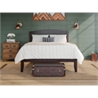 Pemberly Row Solid Wood Queen Platform Bed with USB Charger in Espresso