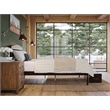 Pemberly Row Solid Wood Queen Platform Bed with USB Charger in Espresso
