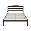 Pemberly Row Solid Wood Queen Platform Bed with USB Charger in Espresso