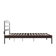 Pemberly Row Solid Wood Queen Platform Bed with USB Charger in Espresso
