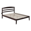 Pemberly Row Solid Wood Queen Platform Bed with USB Charger in Espresso