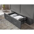 Pemberly Row Solid Wood Frame Full Size Murphy Bed Chest with Mattress in Gray
