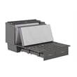 Pemberly Row Solid Wood Frame Full Size Murphy Bed Chest with Mattress in Gray