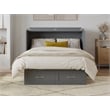 Pemberly Row Solid Wood Frame Full Size Murphy Bed Chest with Mattress in Gray