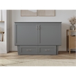 Pemberly Row Solid Wood Frame Full Size Murphy Bed Chest with Mattress in Gray