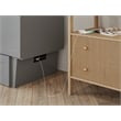 Pemberly Row Solid Wood Frame Full Size Murphy Bed Chest with Mattress in Gray
