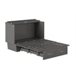 Pemberly Row Solid Wood Frame Full Size Murphy Bed Chest with Mattress in Gray