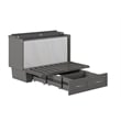 Pemberly Row Solid Wood Frame Full Size Murphy Bed Chest with Mattress in Gray