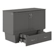 Pemberly Row Solid Wood Frame Full Size Murphy Bed Chest with Mattress in Gray