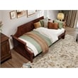 Pemberly Row Mid-Century Solid Wood Twin Daybed with Curved Backboard in Walnut