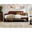Pemberly Row Mid-Century Solid Wood Twin Daybed with Curved Backboard in Walnut