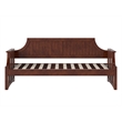Pemberly Row Mid-Century Solid Wood Twin Daybed with Curved Backboard in Walnut