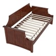 Pemberly Row Mid-Century Solid Wood Twin Daybed with Curved Backboard in Walnut