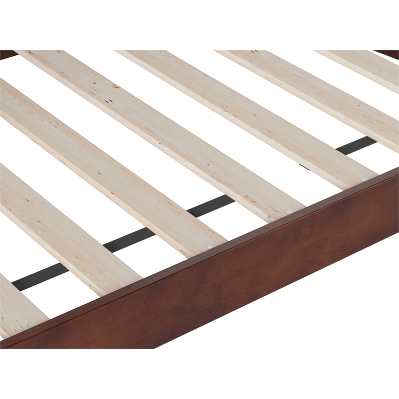 Pemberly Row Mid-Century Solid Wood Twin Daybed with Curved Backboard in Walnut