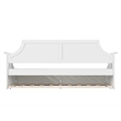 Pemberly Row Mid-Century Solid Wood Daybed with Twin Trundle in White