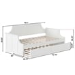 Pemberly Row Mid-Century Solid Wood Daybed with Twin Trundle in White