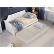Pemberly Row Mid-Century Solid Wood Daybed with Twin Trundle in White