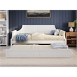 Pemberly Row Mid-Century Solid Wood Daybed with Twin Trundle in White