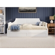 Pemberly Row Mid-Century Solid Wood Daybed with Twin Trundle in White