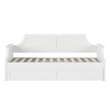 Pemberly Row Mid-Century Solid Wood Daybed with Twin Trundle in White