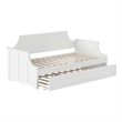 Pemberly Row Mid-Century Solid Wood Daybed with Twin Trundle in White