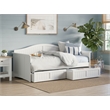 Pemberly Row Mid-Century Solid Wood Twin Daybed with Set of 2 Drawers in White
