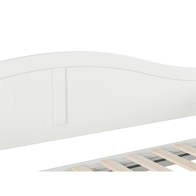 Pemberly Row Mid-Century Solid Wood Twin Daybed with Set of 2 Drawers in White