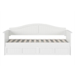 Pemberly Row Mid-Century Solid Wood Twin Daybed with Set of 2 Drawers in White