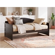 Pemberly Row Mid-Century Solid Wood Twin Daybed with Back Board in Espresso