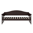 Pemberly Row Mid-Century Solid Wood Twin Daybed with Back Board in Espresso
