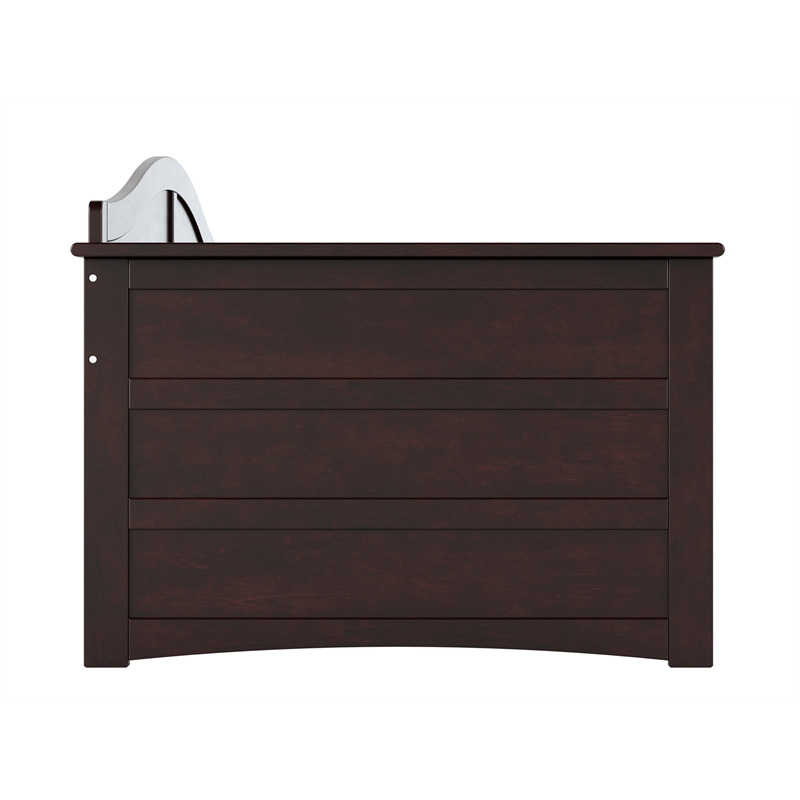 Pemberly Row Mid-Century Solid Wood Twin Daybed with Back Board in Espresso